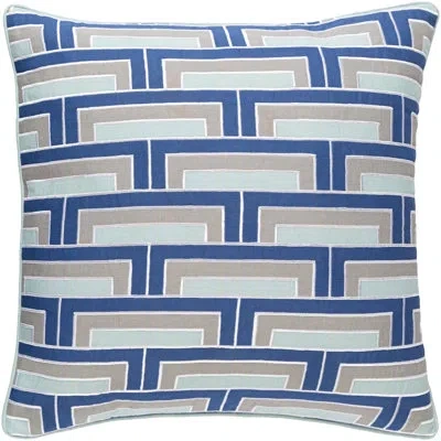 Livabliss Linen Square Throw Pillow In Cobalt,mint,gray,ivory