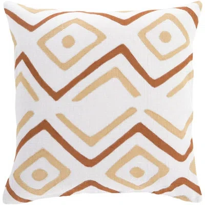 Livabliss Linen Throw Pillow In Beige,rust,ivory