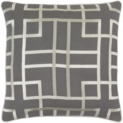 Livabliss Linen Throw Pillow In Charcoal\beige,pillow Cover Only - No Insert