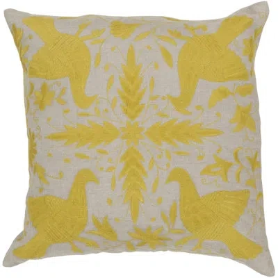 Livabliss Linen Throw Pillow In Oatmeal,quince Yellow