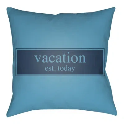 Livabliss Litchfield Vacation Vacation Indoor / Outdoor Throw Pillow In Aqua,navy Blue
