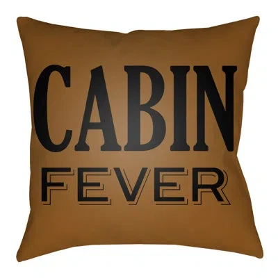 Livabliss Lodge Cabin Fever Indoor/outdoor Throw Pillow In Tan,onyx Black