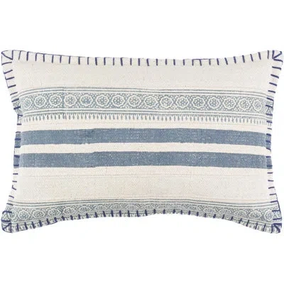 Livabliss Lola Square Cotton Pillow Cover In Blue