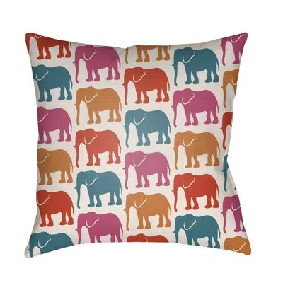Livabliss Lolita Elephant 14" X 24" Outdoor Rectangular Pillow Cover & Insert In Onyx Black,ivory