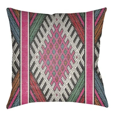 Livabliss Lolita Pratt Indoor/outdoor Throw Pillow In Hot Pink,teal