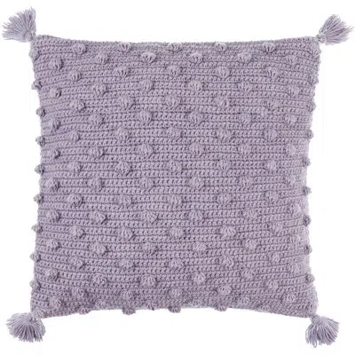 Livabliss Makrome Dots Wool Blend Reversible Throw Pillow In Purple,polyester