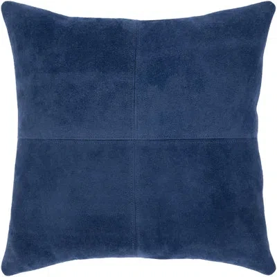 Livabliss Manitou Square Leather Pillow Cover & Insert In Down