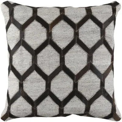 Livabliss Medora Faux Fur Throw Pillow Pillow Cover & Insert In Dark Brown,ivory,polyester,polyfill