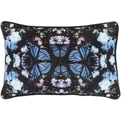 Livabliss Metamorphosis Cotton Throw Pillow In Black,bright Blue,polyester
