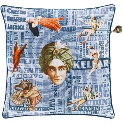 Livabliss Mind Games Cotton Throw Pillow Cover In Blue