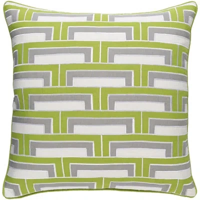 Livabliss Mod Sea Foam Pillow Cover In Lime,white