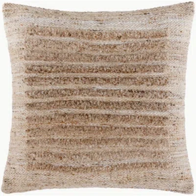 Livabliss Nadra Ndra-001 20"l X 20"w Accent Pillow Cover And Insert In Beige,sandstone,taupe