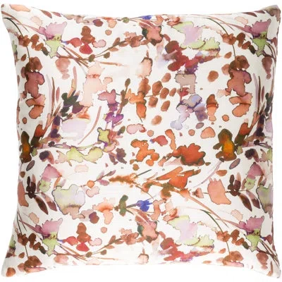 Livabliss Naida Silk Down Throw Pillow In White,burnt Orange,peach,lilac,lime,purple,violet,down