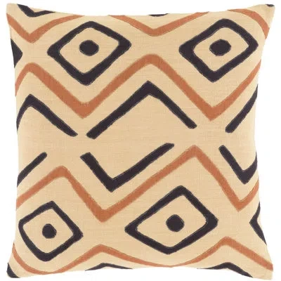 Livabliss Nairobi Linen Geometric Throw Pillow Cover In Beige\orange