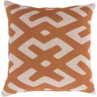 Livabliss Nairobi Square Linen Pillow Cover In Orange\brown,no Fill