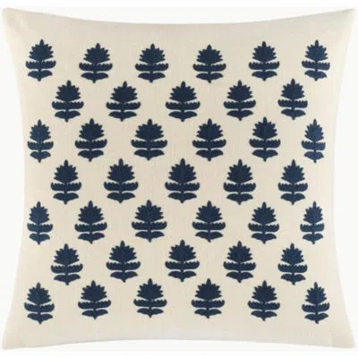 Livabliss Navine Nvne-001 20"l X 20"w Accent Pillow Cover And Insert In Blue