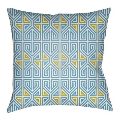 Livabliss Outdoor Square Pillow Cover In Aqua,lime Green