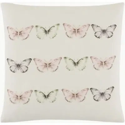Livabliss Painterly Butterfly Pby-001 22"l X 22"w Accent Pillow Cover And Insert In Purple;white;black;olive