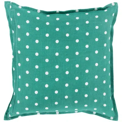 Livabliss Polka Dot Linen Pillow Cover In Emerald
