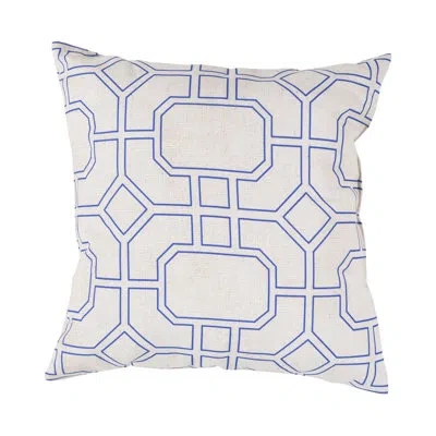 Livabliss Rain Smooth Lined Intersection Indoor/outdoor Throw Pillow In Light Gray;dark Blue