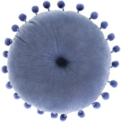 Livabliss Round Pillow Cover In Denim