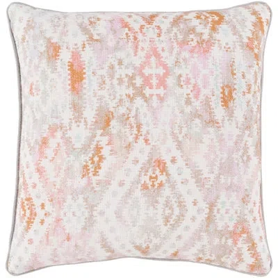 Livabliss Roxanne Cotton Throw Pillow In Bright Pink,down Fill