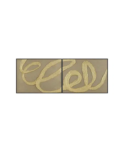 Livabliss Rubans Framed Art, Set Of 2 In Brown