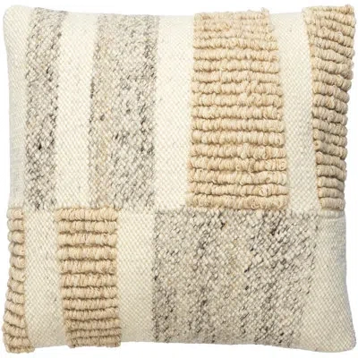 Livabliss Sand Dunes Abstract Wool Blend Reversible Throw Pillow In Brown