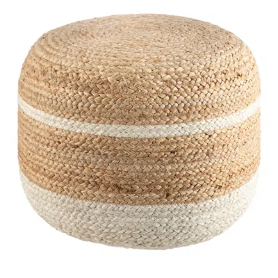 Livabliss Saratov Pouf In Neutral