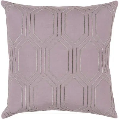 Livabliss Skyline Square Linen Pillow Cover & Insert In Mauve,polyester,polyfill