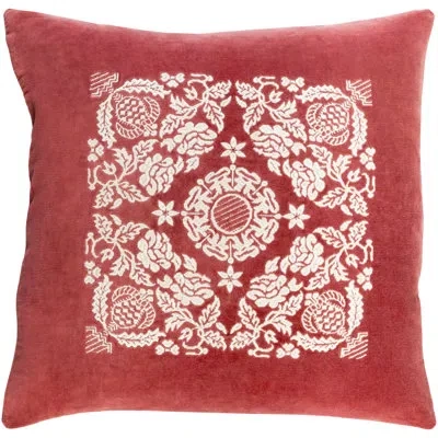 Livabliss Smithsonian Cotton Throw Pillow In Garnet,cream,pillow Cover Only - No Insert