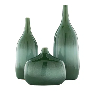 Livabliss Sparta Vase, Set Of 3 In Green