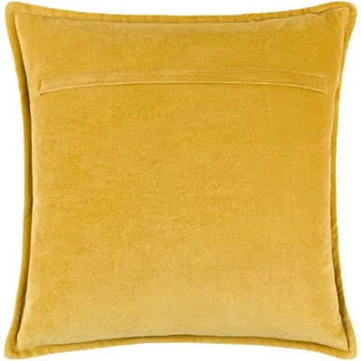 Livabliss Square Cotton Pillow Cover In Mustard