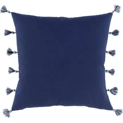 Livabliss Square Cotton Pillow Cover In Navy,white,pillow Cover Only - No Insert