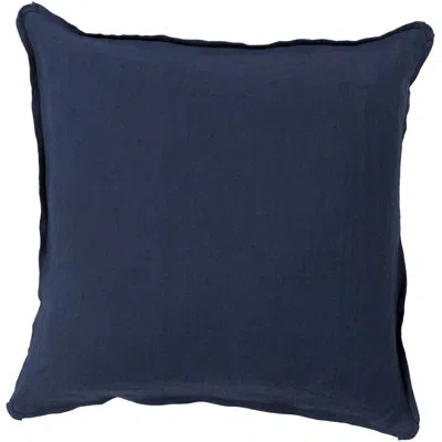 Livabliss Square Linen Pillow Cover In Dark Blue,down