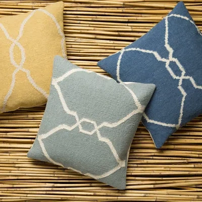Livabliss Square Pillow Cover & Insert In Polyester,polyfill,blue,ivory