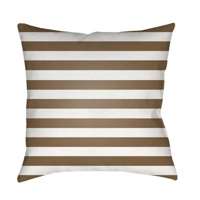 Livabliss Stripe Indoor/outdoor Throw Pillow In Brown