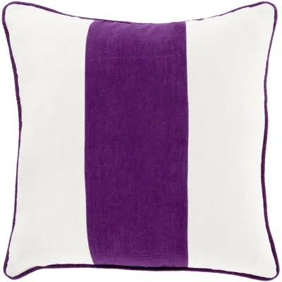 Livabliss Striped Stripe Linen Throw Pillow Cover In Dark Purple