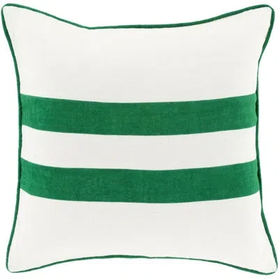 Livabliss Striped Striped Linen Throw Pillow Cover In Emerald