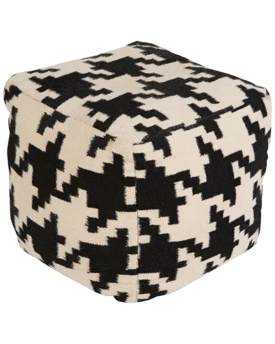 Livabliss Surya Checker Hand-made Pouf In Black