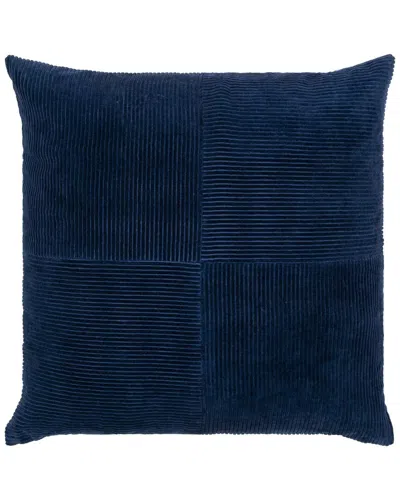 Livabliss Surya Corduroy Quarters Accent Pillow In Blue