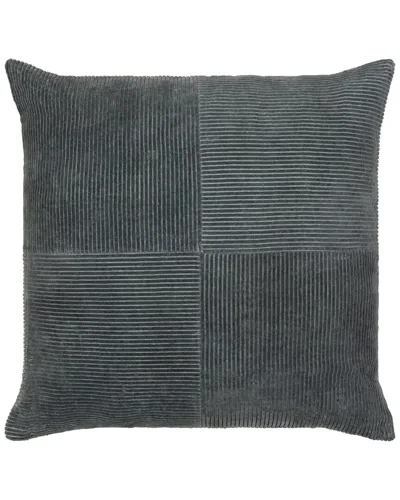 Livabliss Surya Corduroy Quarters Lumbar Pillow In Gray