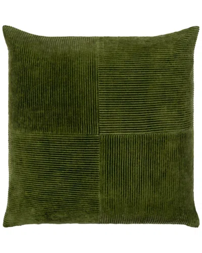 Livabliss Surya Corduroy Quarters Lumbar Pillow In Green