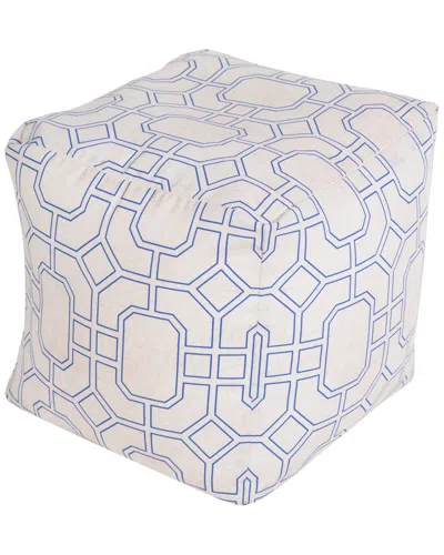 Livabliss Surya Cotton Pouf In Blue