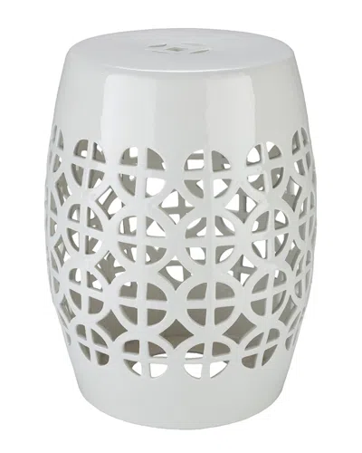 Livabliss Surya Ridgeway 18in Stool In White