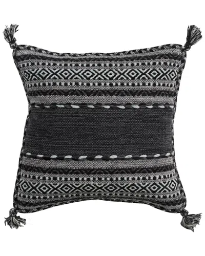 Livabliss Surya Trenza Decorative Pillow In Black