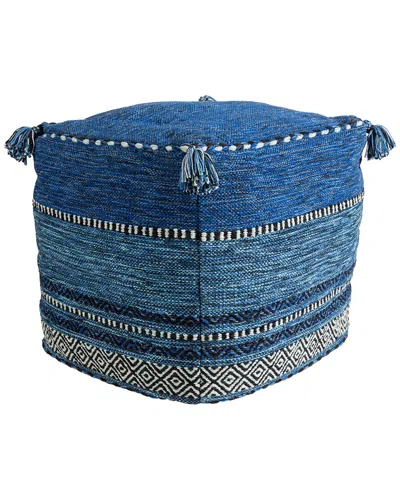 Livabliss Surya Trenza Pouf In Blue
