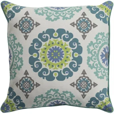 Livabliss Technicolor Cotton Geometric Throw Pillow Cover In Mint