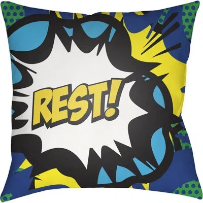 Livabliss Warhol Rest Throw Pillow In Green;yellow;lilac;dark Blue;aqua