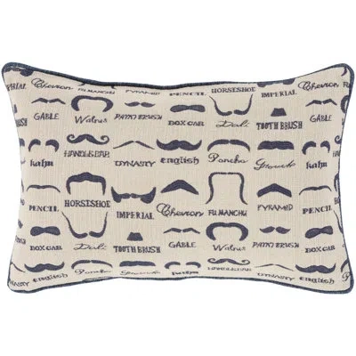 Livabliss Wax That Stache Novelty Lumbar Pillow In Blue\neutral,no Fill